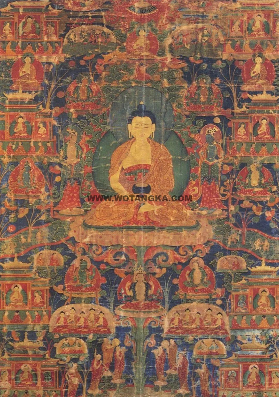 沃唐卡编号AC57039:阿弥陀佛净土·极乐净土