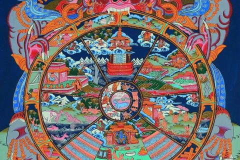 沃唐卡编号AC67837：六道轮回图