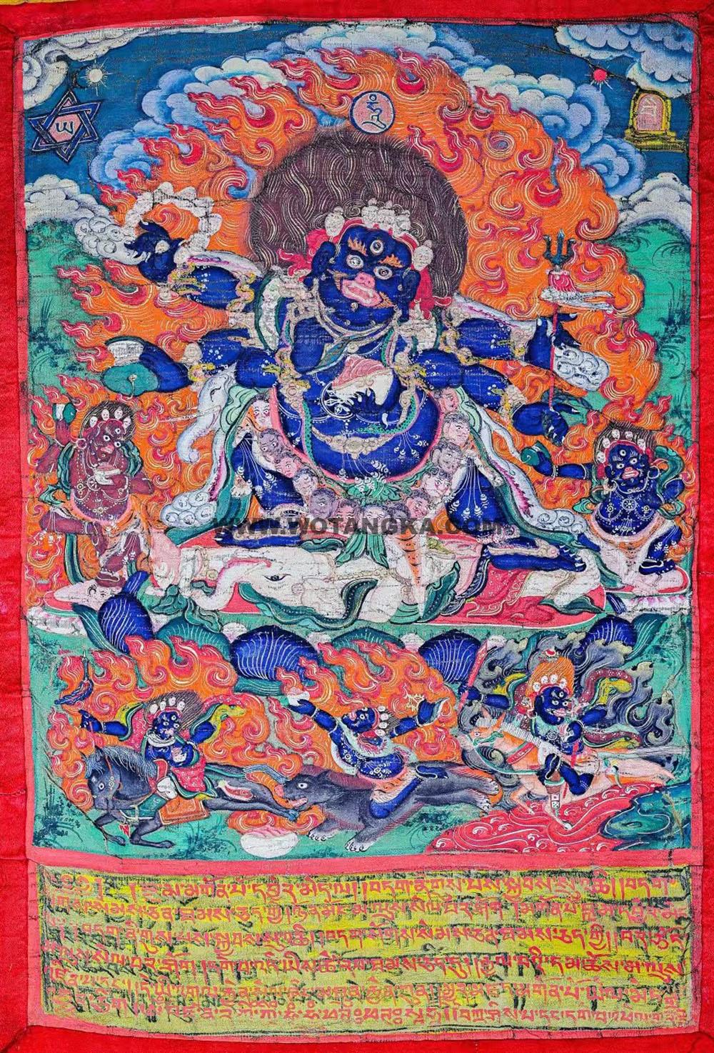 沃唐卡编号AC74431：六臂大黑天