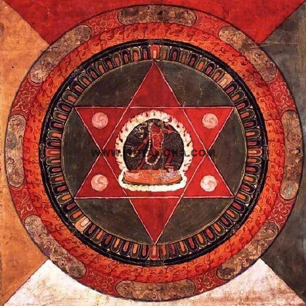 沃唐卡编号AC82234：金刚瑜伽母坛城