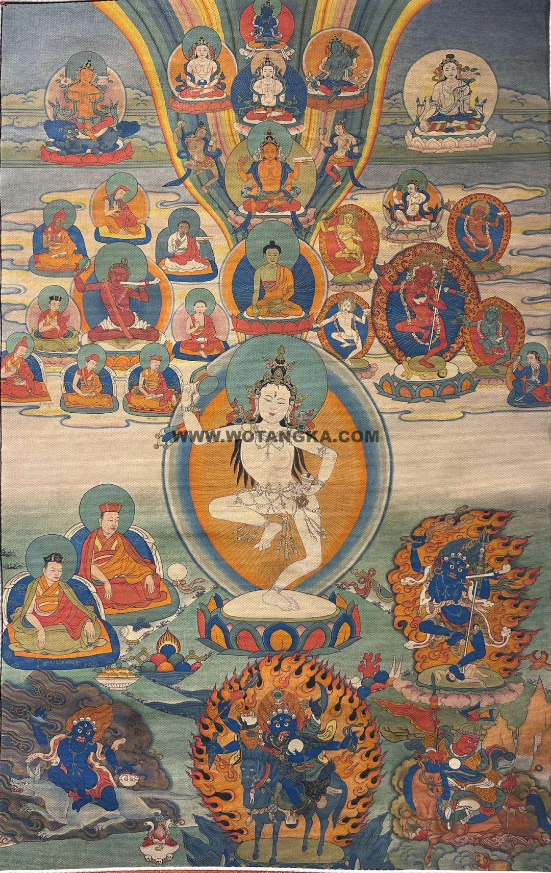 沃唐卡编号AC95674:香巴噶举·施身法观修