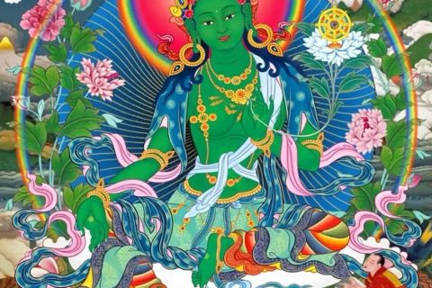 沃唐卡编号AC98857：绿度母