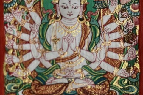 编号118-1441974：彩绘小唐卡-准提佛母（长方形·5*4CM左右）