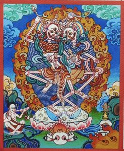 编号118-2108769：彩绘小唐卡-尸陀林主（长方形·5*4CM左右）