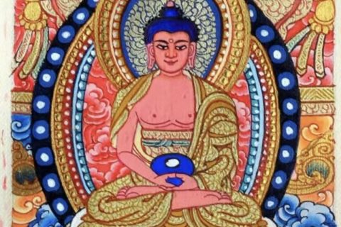 编号118-2251891：彩绘小唐卡-阿弥陀佛（长方形·5*4CM左右）