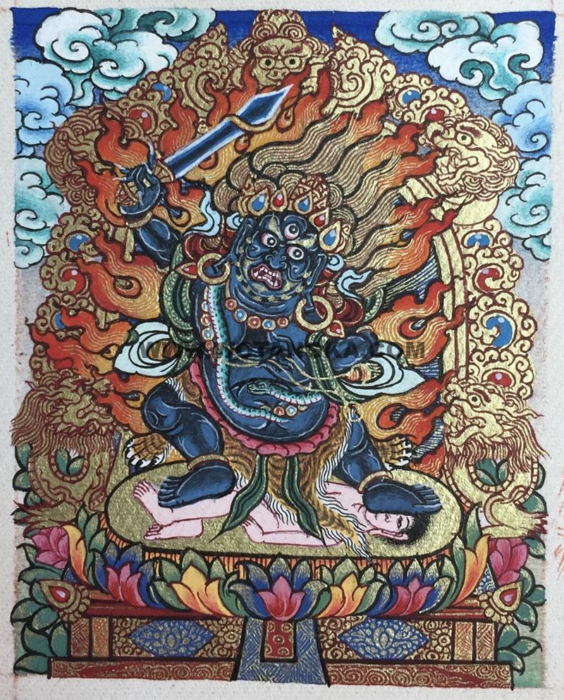 编号118-3120840：彩绘小唐卡-不动明王（长方形·5*4CM左右）