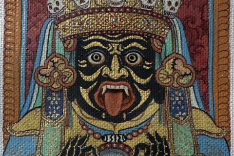 编号118-3553880：彩绘小唐卡-扎基拉姆（长方形·5*4CM左右）