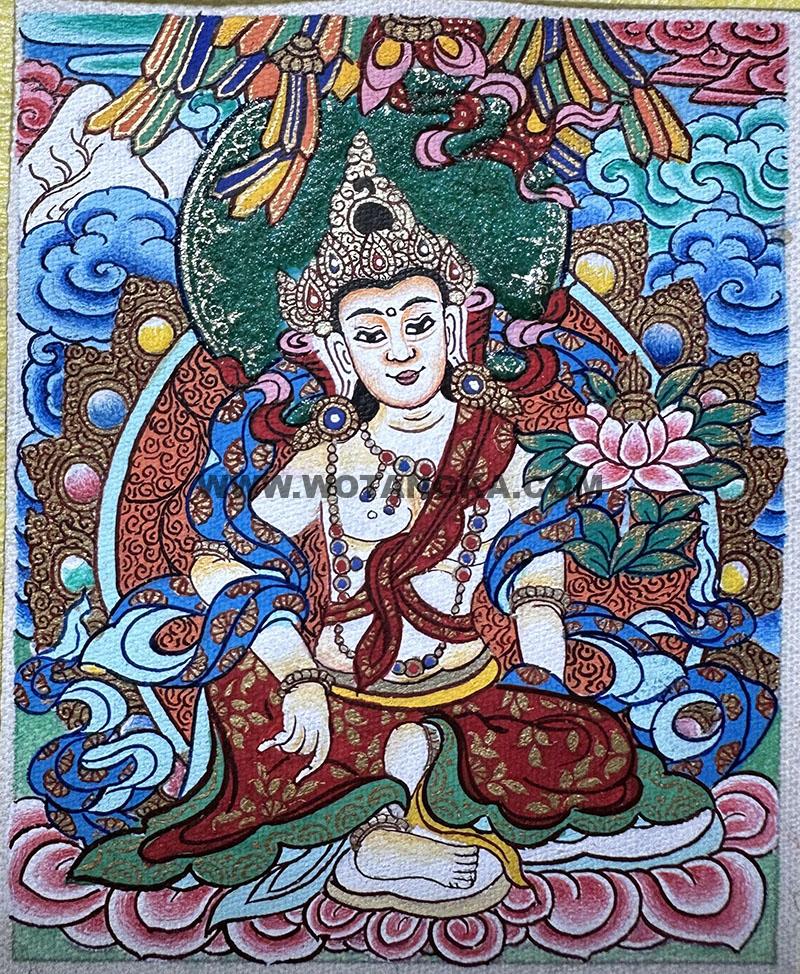 编号118-3826425：彩绘小唐卡-金刚手菩萨·寂静相（长方形·5*4CM左右）