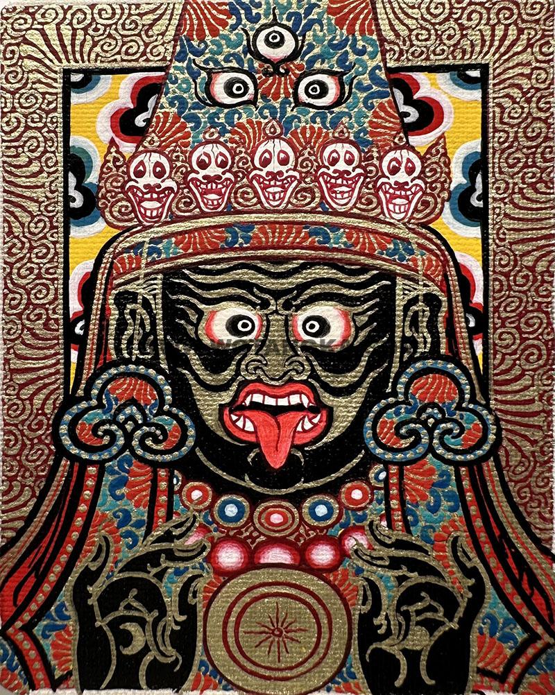 编号118-3962514：黑金小唐卡-扎基拉姆（长方形·5*4CM左右）