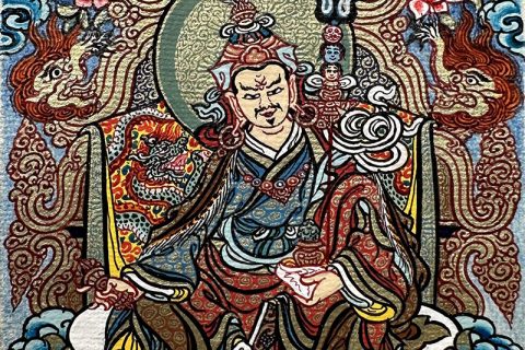 编号118-4050981：彩绘小唐卡-莲师八变·莲花生大士（长方形·5*4CM左右）