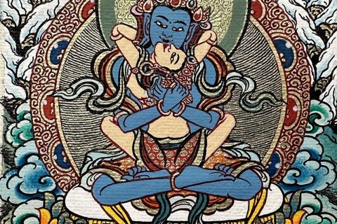 编号118-4083457：彩绘小唐卡-莲师八变·海生金刚（长方形·5*4CM左右）