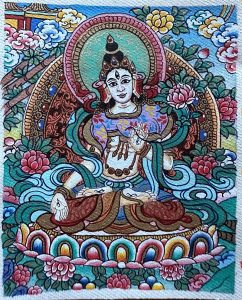 编号118-4322739：彩绘小唐卡-白度母（长方形·5*4CM左右）