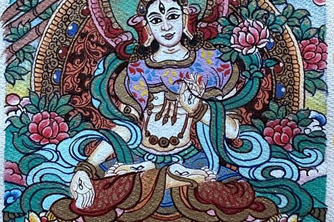 编号118-4322739：彩绘小唐卡-白度母（长方形·5*4CM左右）