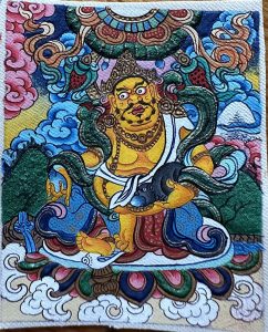 编号118-4419120：彩绘小唐卡-黄财神（长方形·5*4CM左右）