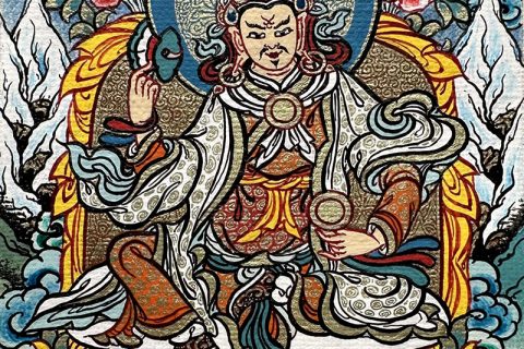 编号118-4714604：彩绘小唐卡-莲师八变·莲花王上师（长方形·5*4CM左右）