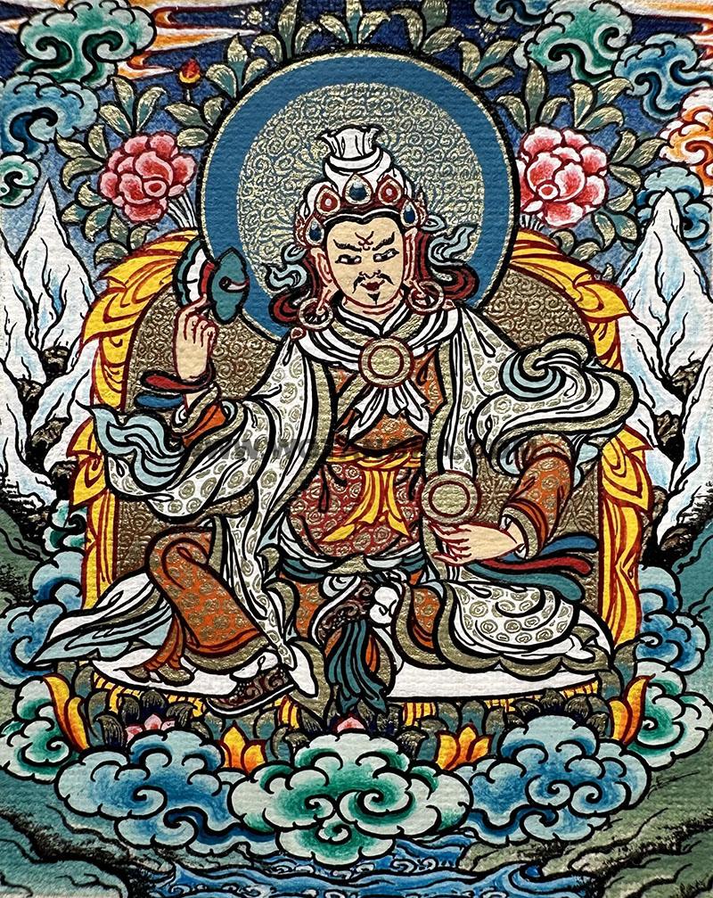 编号118-4714604：彩绘小唐卡-莲师八变·莲花王上师（长方形·5*4CM左右）