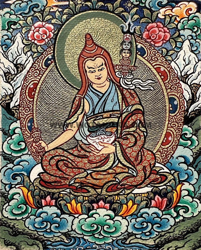 编号118-5238301：彩绘小唐卡-莲师八变·白玛桑巴瓦（长方形·5*4CM左右）