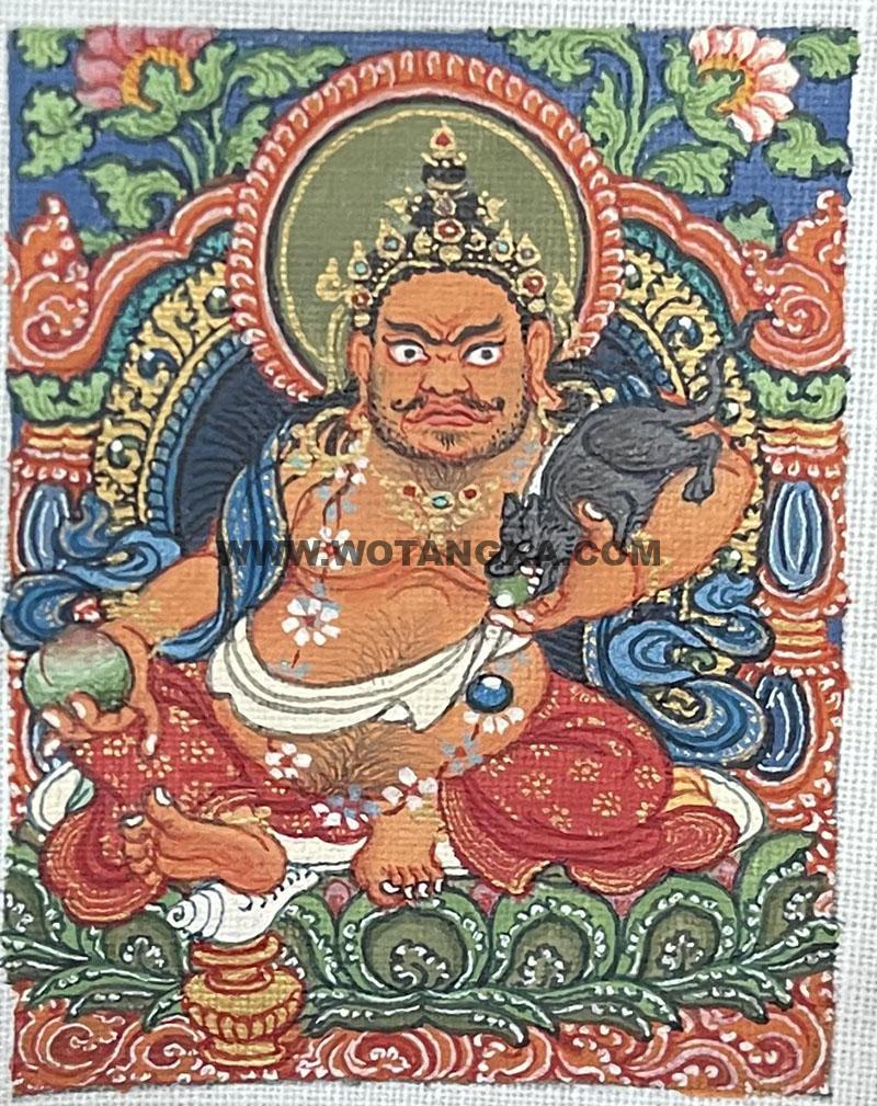 编号118-5274878：彩绘小唐卡-黄财神（长方形·5*4CM左右）