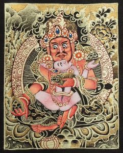 编号118-5596985：黑金小唐卡-红财神（长方形·5*4CM左右）