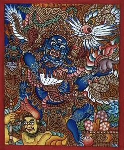 编号118-5678597：彩绘小唐卡-黑财神（长方形·5*4CM左右）