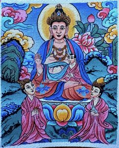 编号118-6780680：彩绘小唐卡-鬼子母（长方形·5*4CM左右）