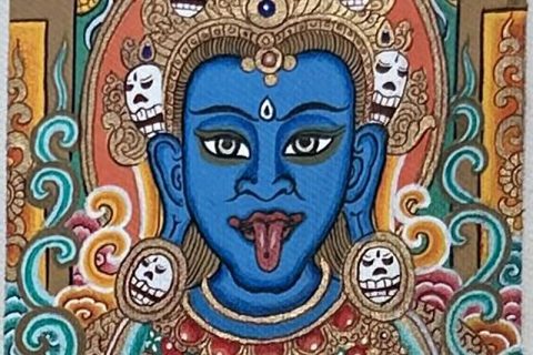 编号118-6824171：彩绘小唐卡-扎基拉姆（长方形·5*4CM左右）