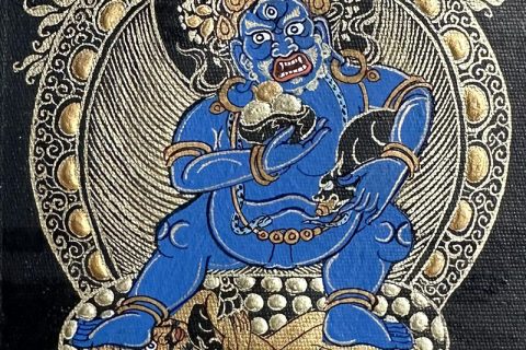 编号118-6987057：黑金小唐卡-黑财神（长方形·5*4CM左右）