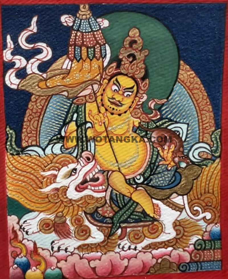 编号118-7055044：彩绘小唐卡-财宝天王（长方形·5*4CM左右）