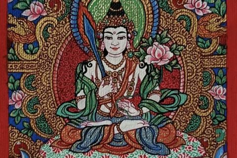 编号118-7399739：彩绘小唐卡-虚空藏菩萨（长方形·5*4CM左右）