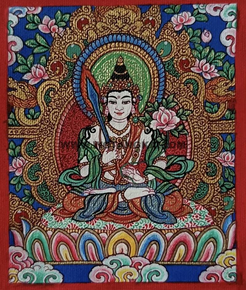 编号118-7399739：彩绘小唐卡-虚空藏菩萨（长方形·5*4CM左右）
