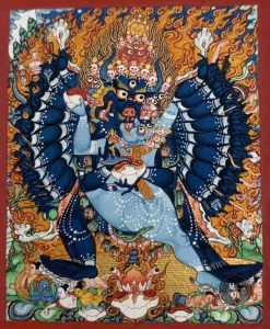 编号118-9509926：彩绘小唐卡-大威德金刚（长方形·5*4CM左右）