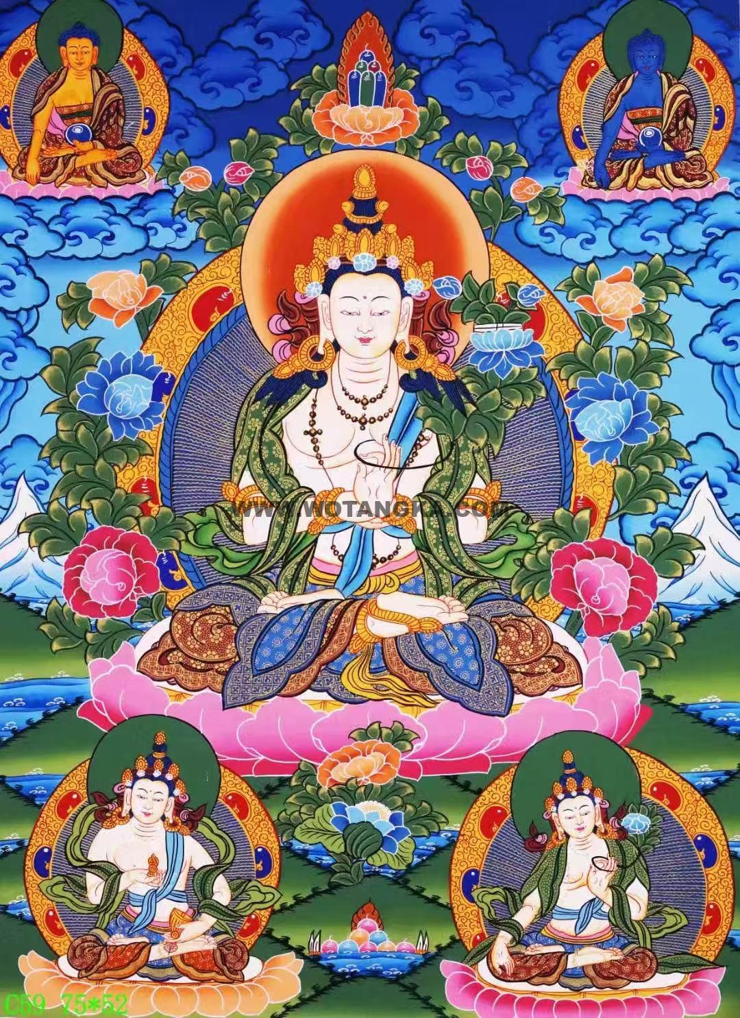 编号138-214612:彩绘唐卡-大势至菩萨(75*52CM左右)