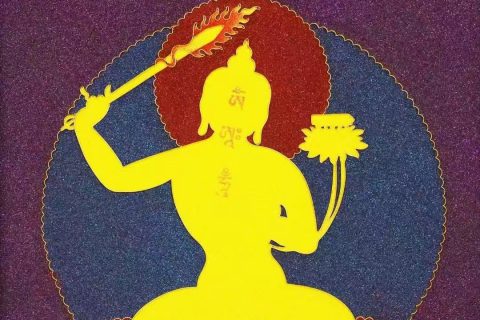 编号138-234658：掐丝唐卡-文殊菩萨（35**28CM左右）