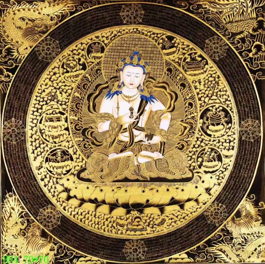 编号138-243428：黑金唐卡-金刚萨埵（70*70CM左右）