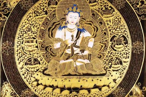 编号138-243428：黑金唐卡-金刚萨埵（70*70CM左右）