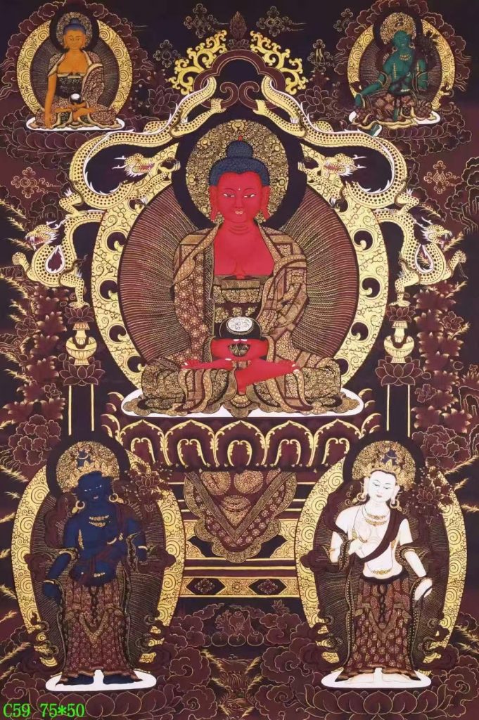 编号138-245906：彩绘唐卡-阿弥陀佛（75*50CM左右）