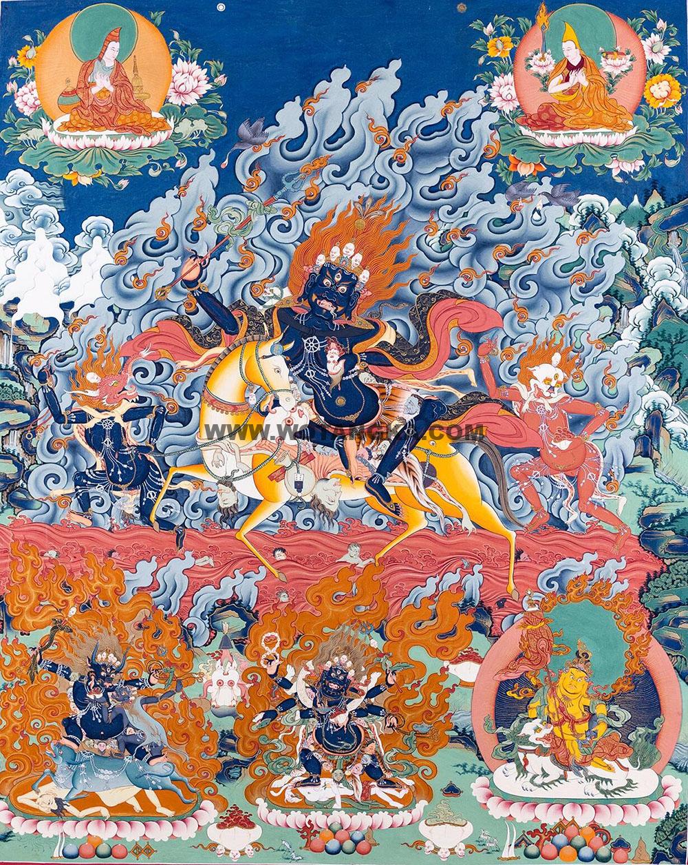 编号188-102828:彩绘唐卡-吉祥天母(100*80CM左右)