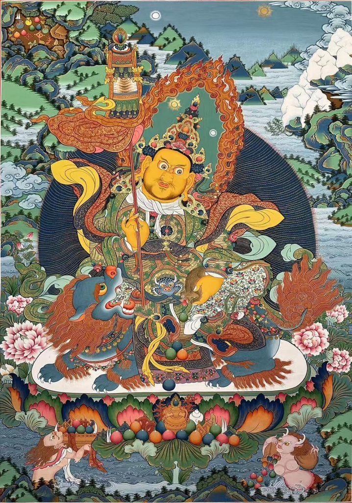 编号188-129137：彩绘唐卡-财宝天王（60*40CM左右）