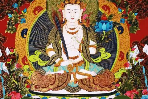 编号138-219402：彩绘唐卡-虚空藏菩萨（75*52CM左右）