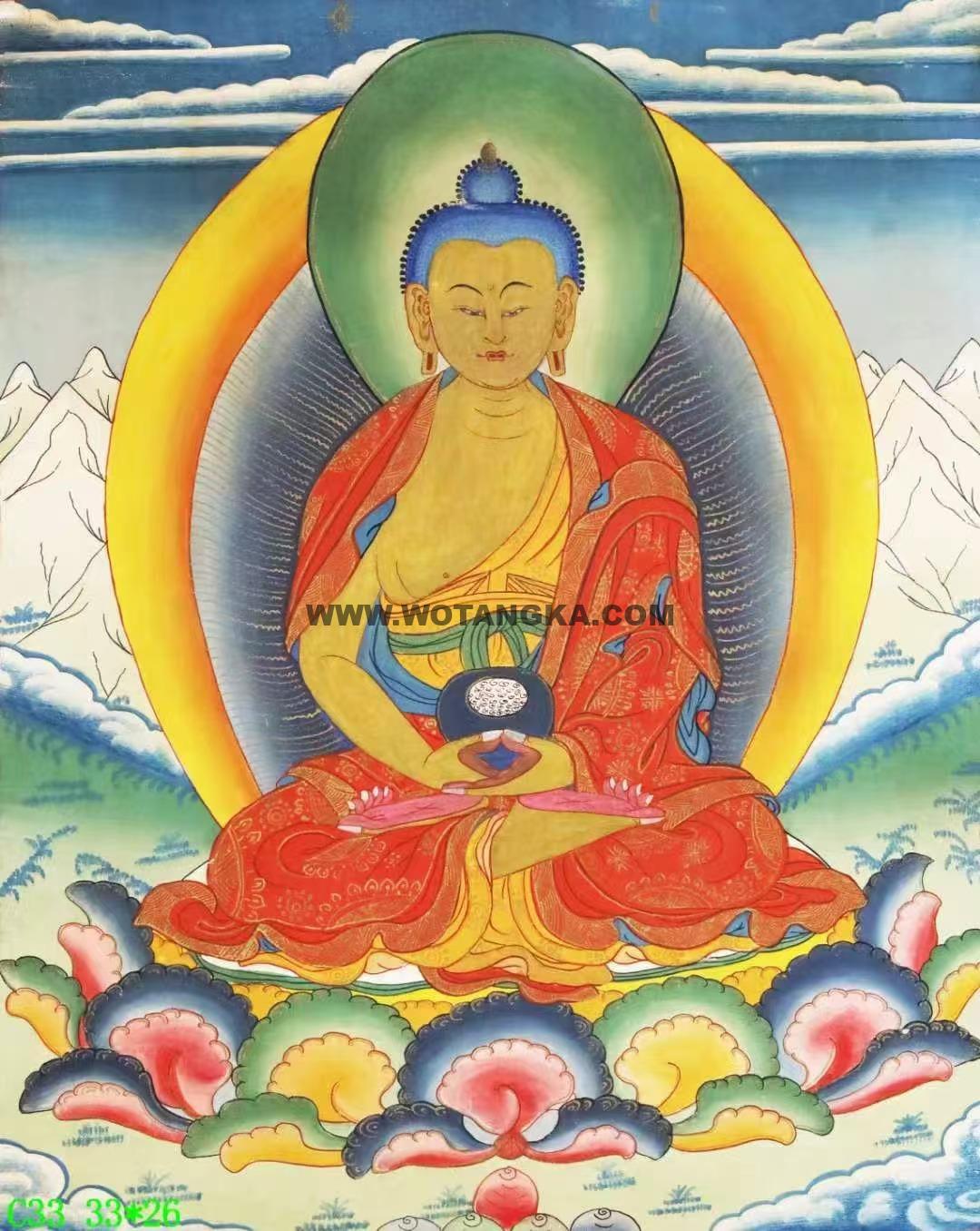 编号138-219491：彩绘唐卡-释迦牟尼佛（33*26CM左右）