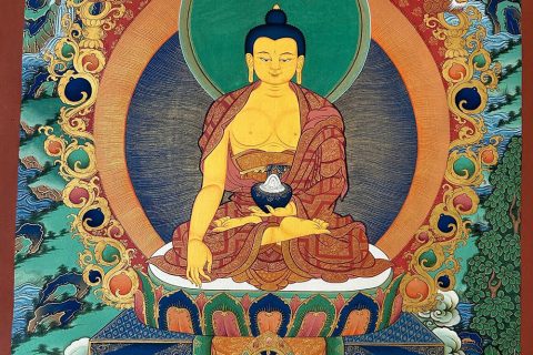 编号188-777186：彩绘唐卡-释迦牟尼佛（70*50CM左右）