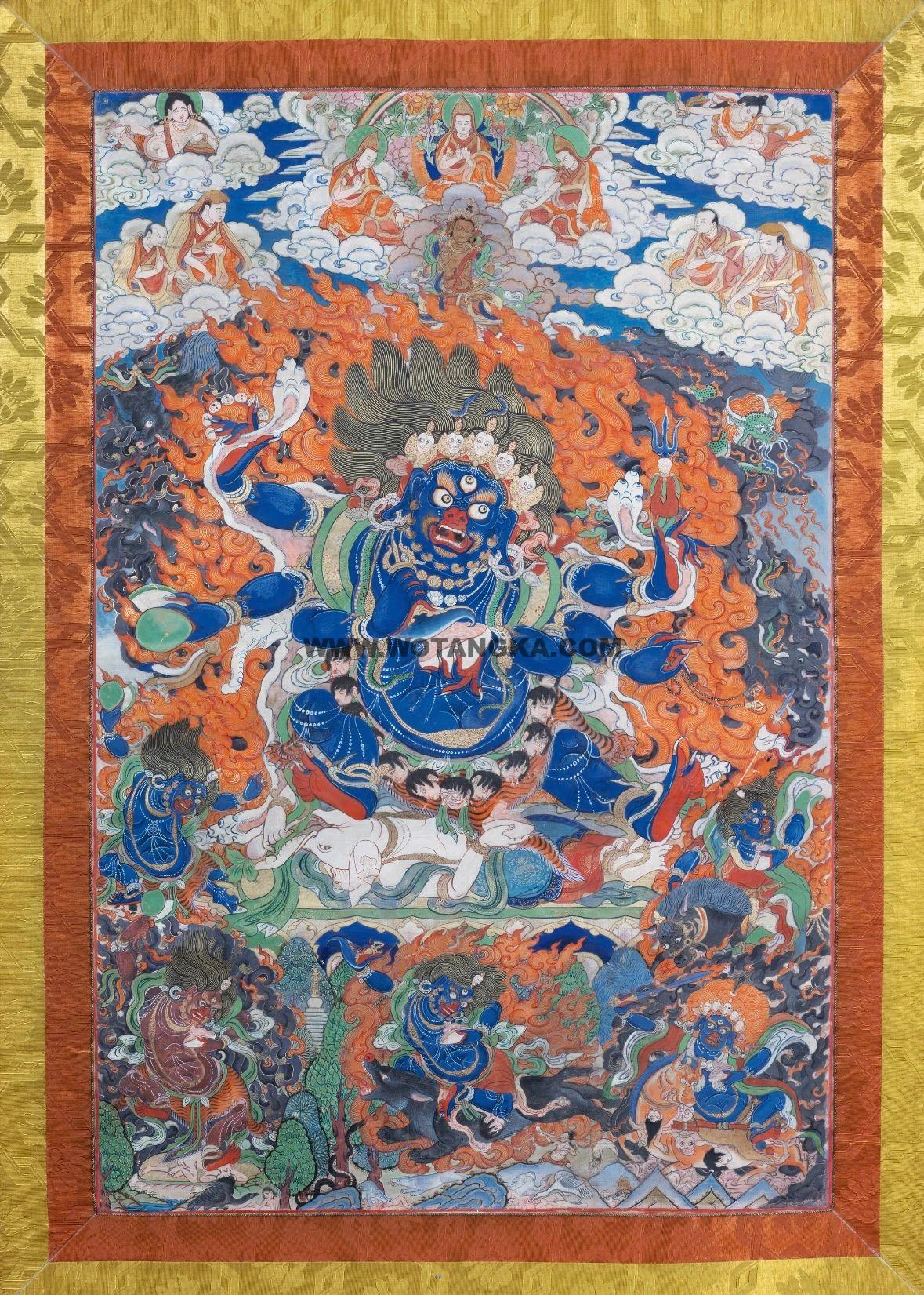 沃唐卡编号AC23398:六臂大黑天