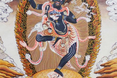 沃唐卡编号AC23917：黑忿怒空行母