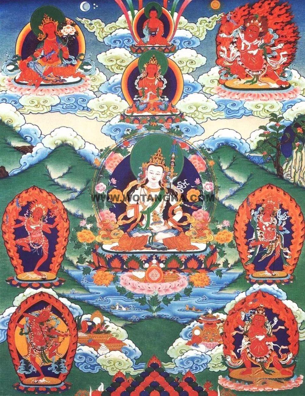 沃唐卡编号AC27194：怀业九本尊