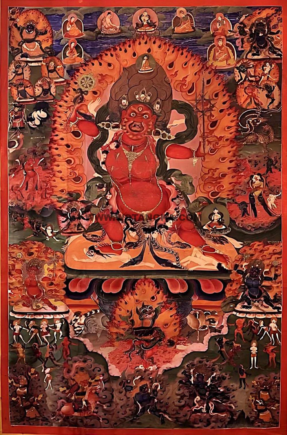 沃唐卡编号AC34395:虎衣明王