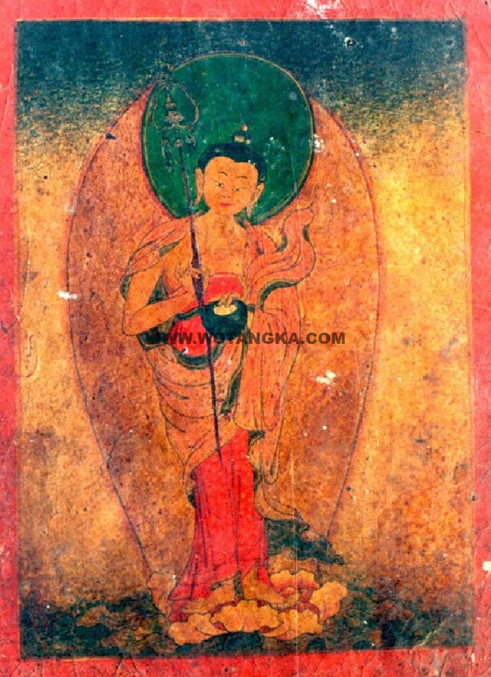 沃唐卡编号AC34799：六道佛陀之人道佛陀