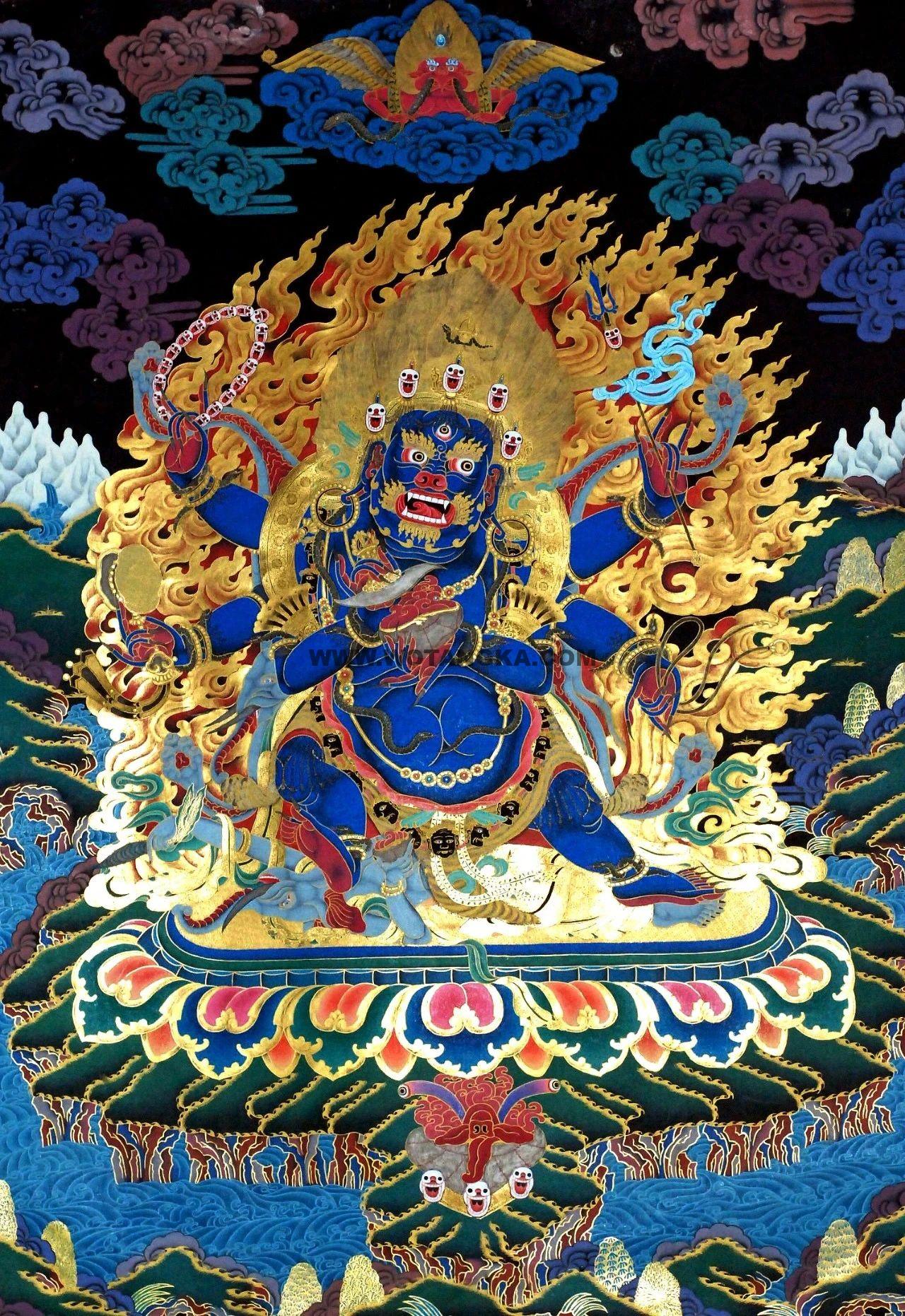 沃唐卡编号AC36608：六臂玛哈嘎拉