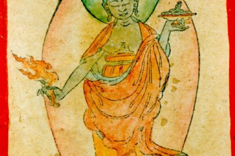 沃唐卡编号AC41199：六道佛陀之地狱道佛陀