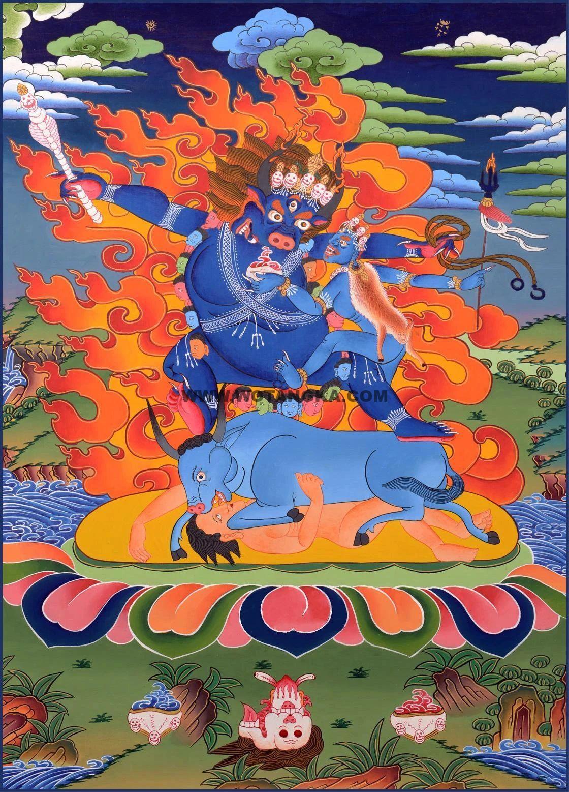 沃唐卡编号AC44017：黑阎魔尊