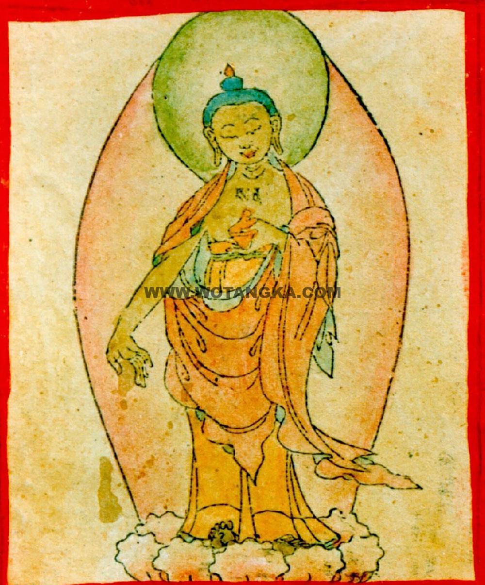 沃唐卡编号AC44343：六道佛陀之饿鬼道佛陀